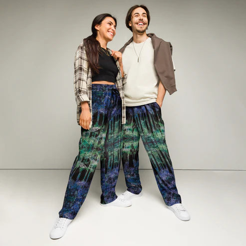 Bluebell Woods All-Over Print Wide-Leg Pants