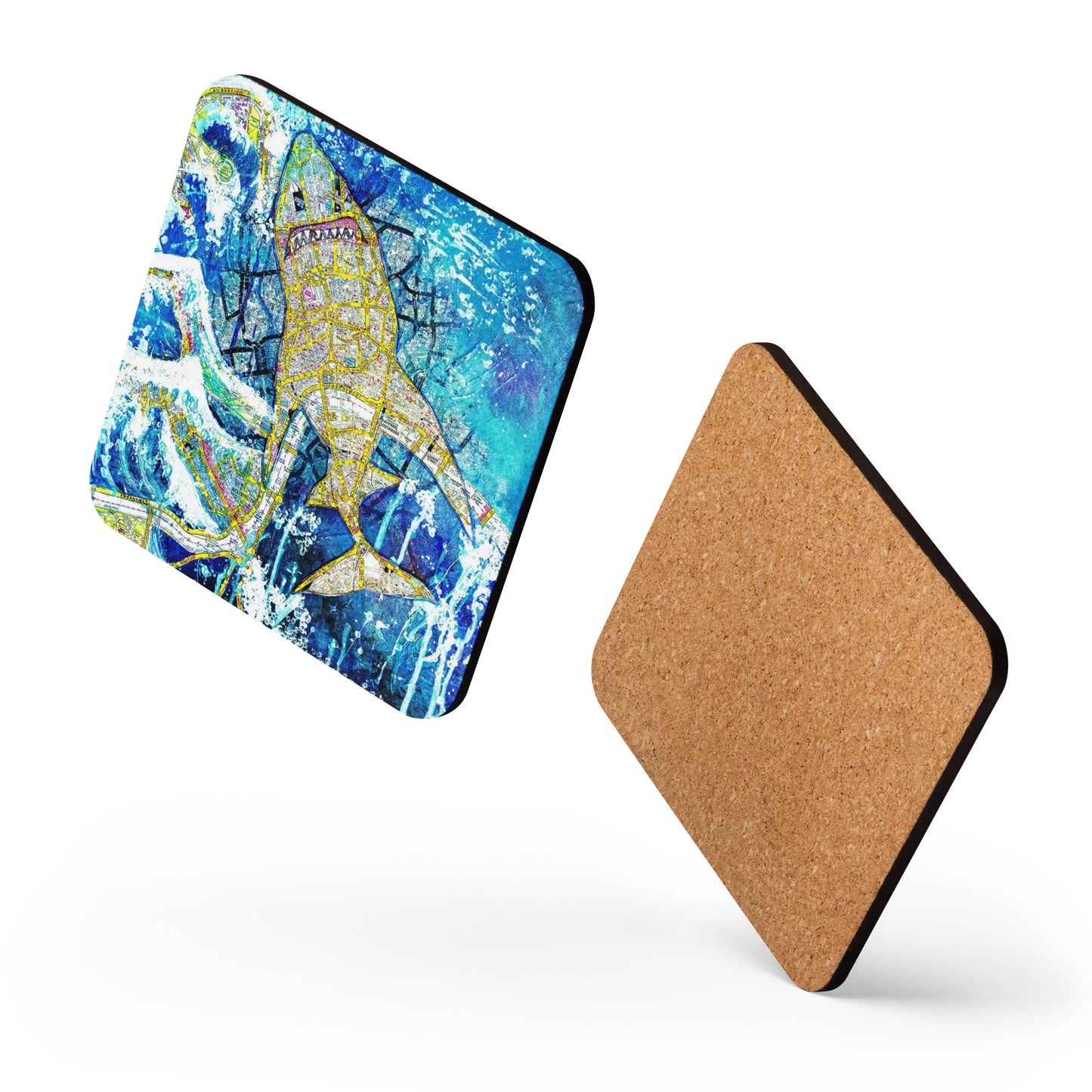 Euston Shark Cork-Back Coaster