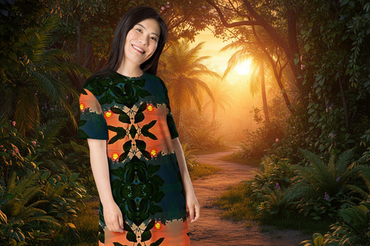 Jungle Sunset T-shirt Dress