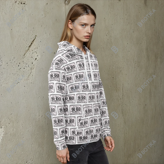 Mix Tape Womens All-Over Print Hoodie