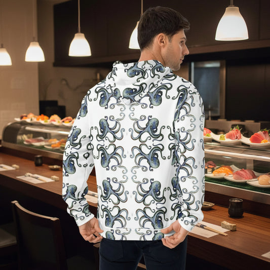 Squids In Allover Print Hood