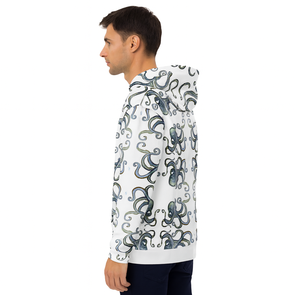 Squids In Allover Print Hood