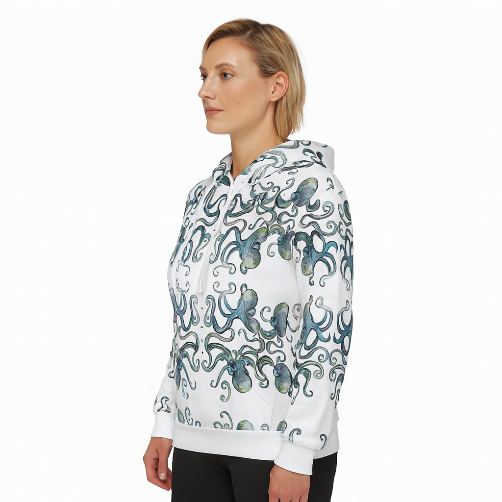 Squids In Allover Print Hoodie