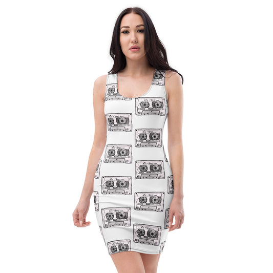 Mixtape Bodycon Dress White Front
