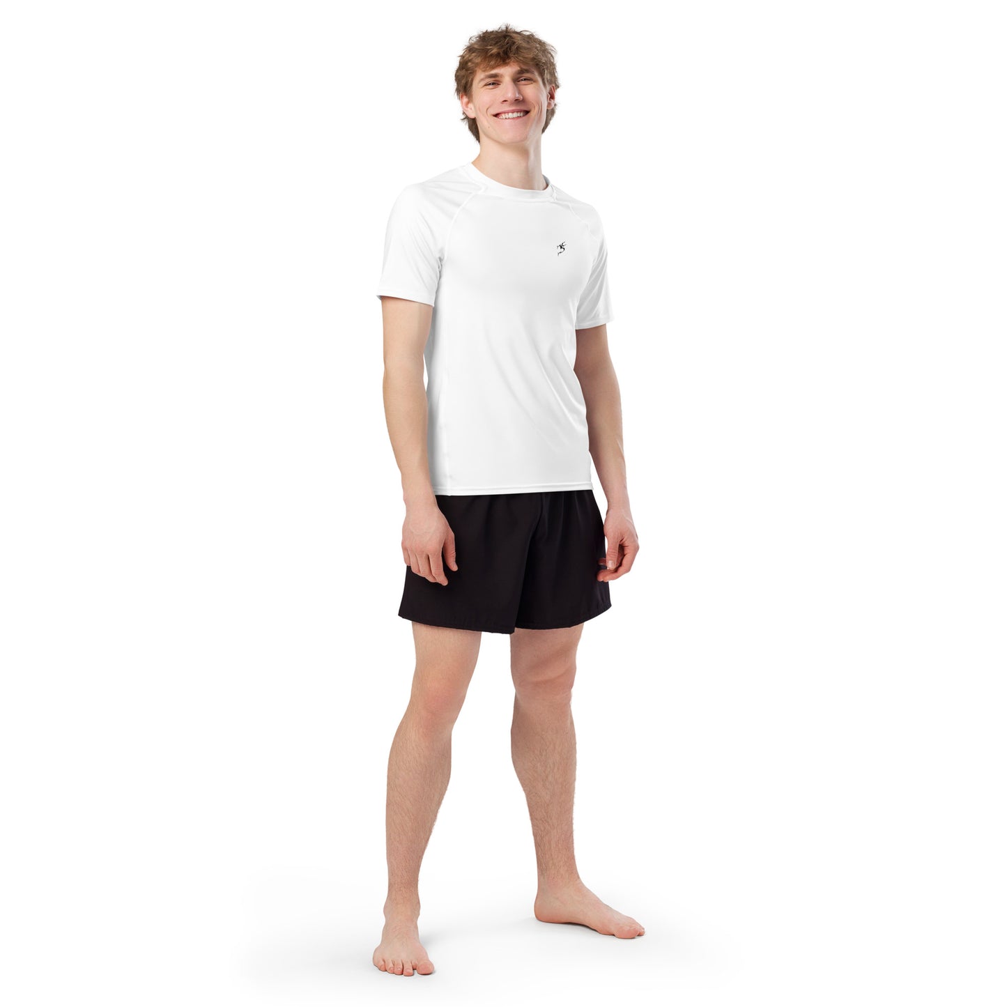 Men’s Little Robot Stories Rash Guard White
