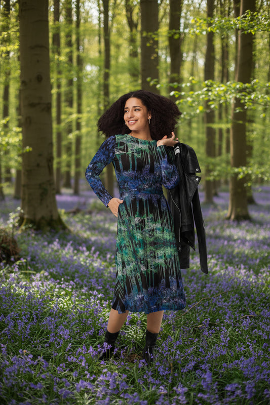 Bluebell Woods Long Sleeve Midi Dress
