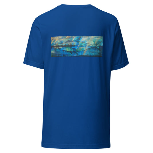 London Shark Mens T-shirt by Vicky Steane in True Royal, back print