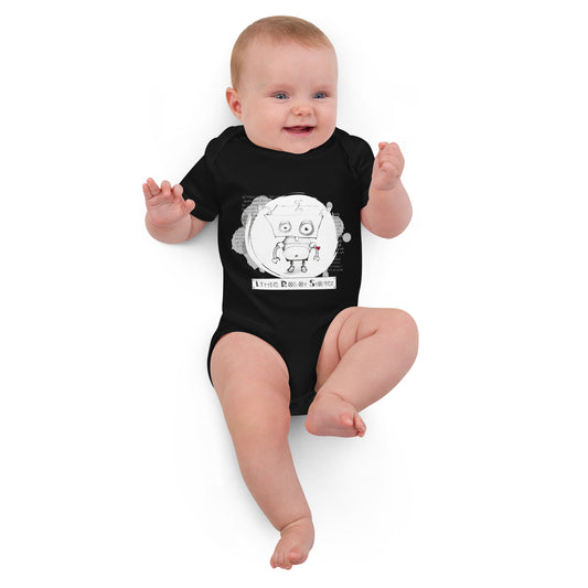 Little Robot Stories Organic cotton baby bodysuit Black