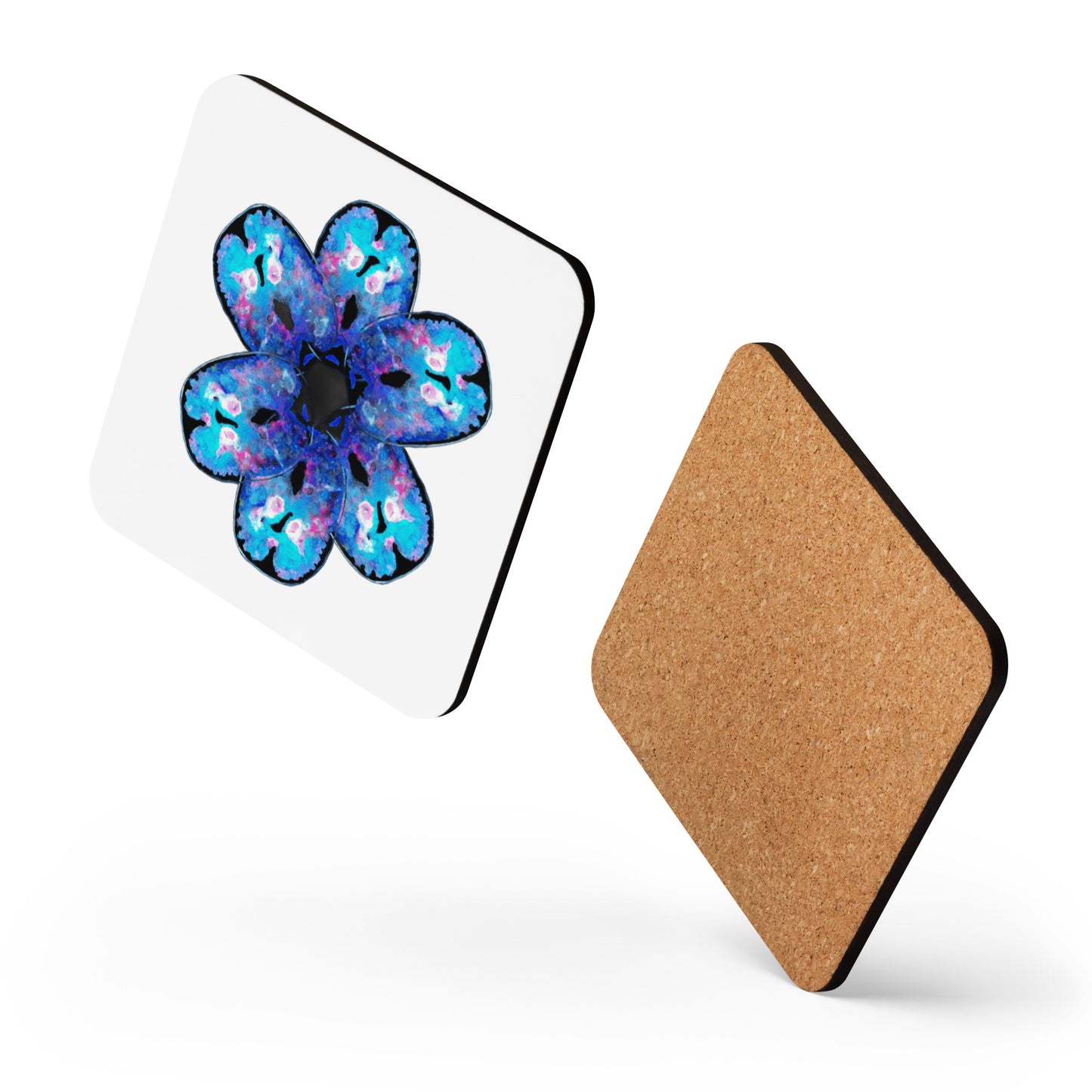 Sad Brain Flower Cork-back Coaster