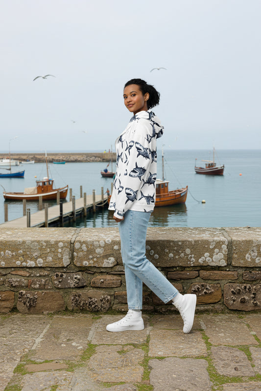 Shark Attack Womens Zip Hood