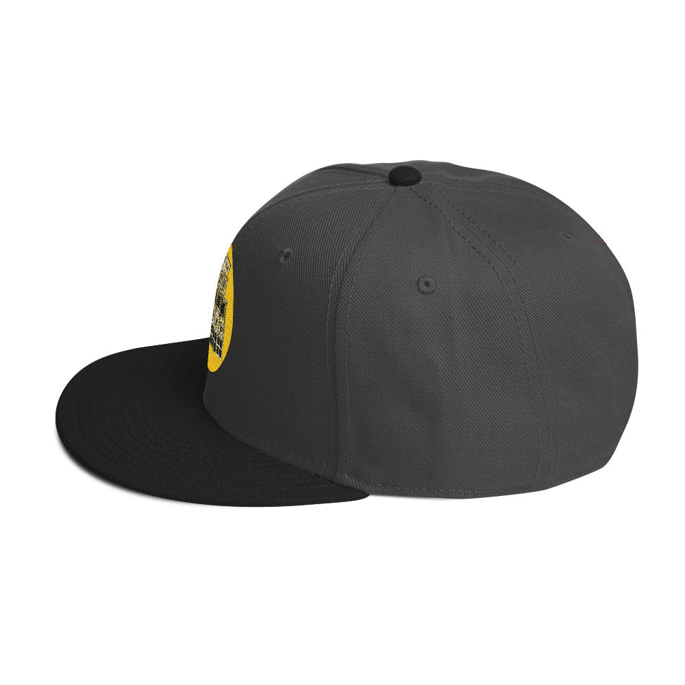 Sub-Woofer Snapback Hat Green and Black Left side by Vicky Steane