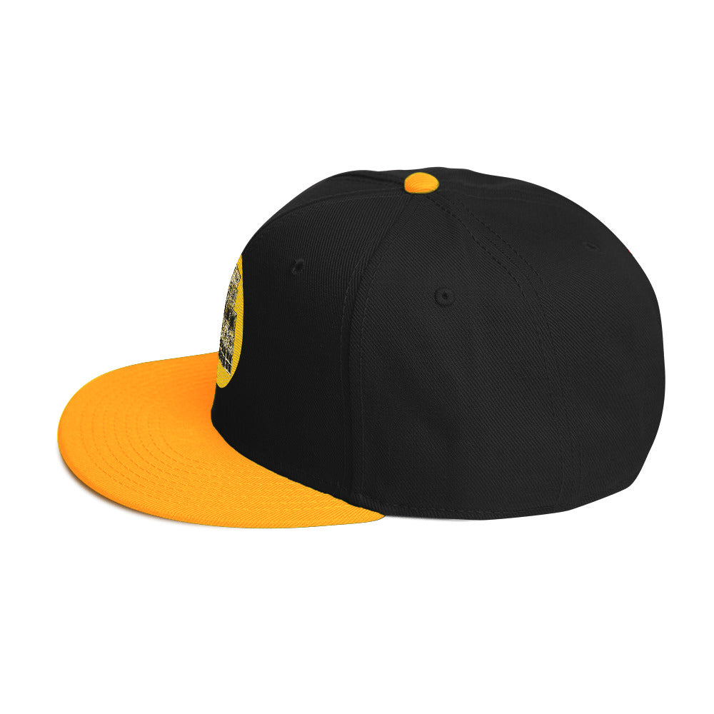 Sub-Woofer Snapback Hat Black and Yellow Left Side