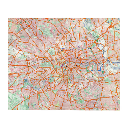 London Travelcard Map Throw Blanket