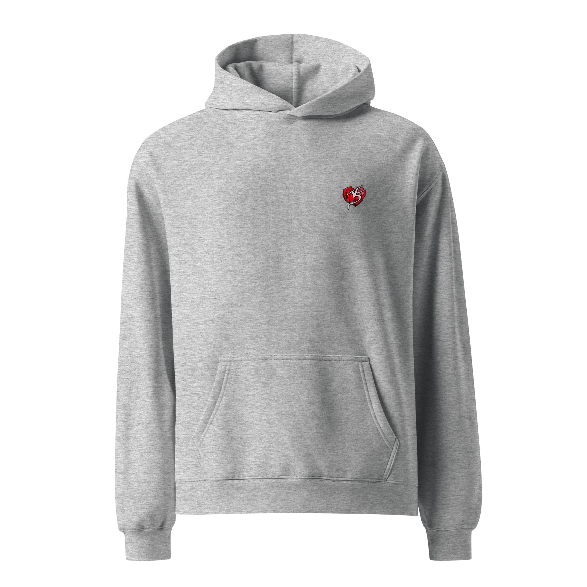 Oversized Biro Shark Unisex Hoodie Grey Front