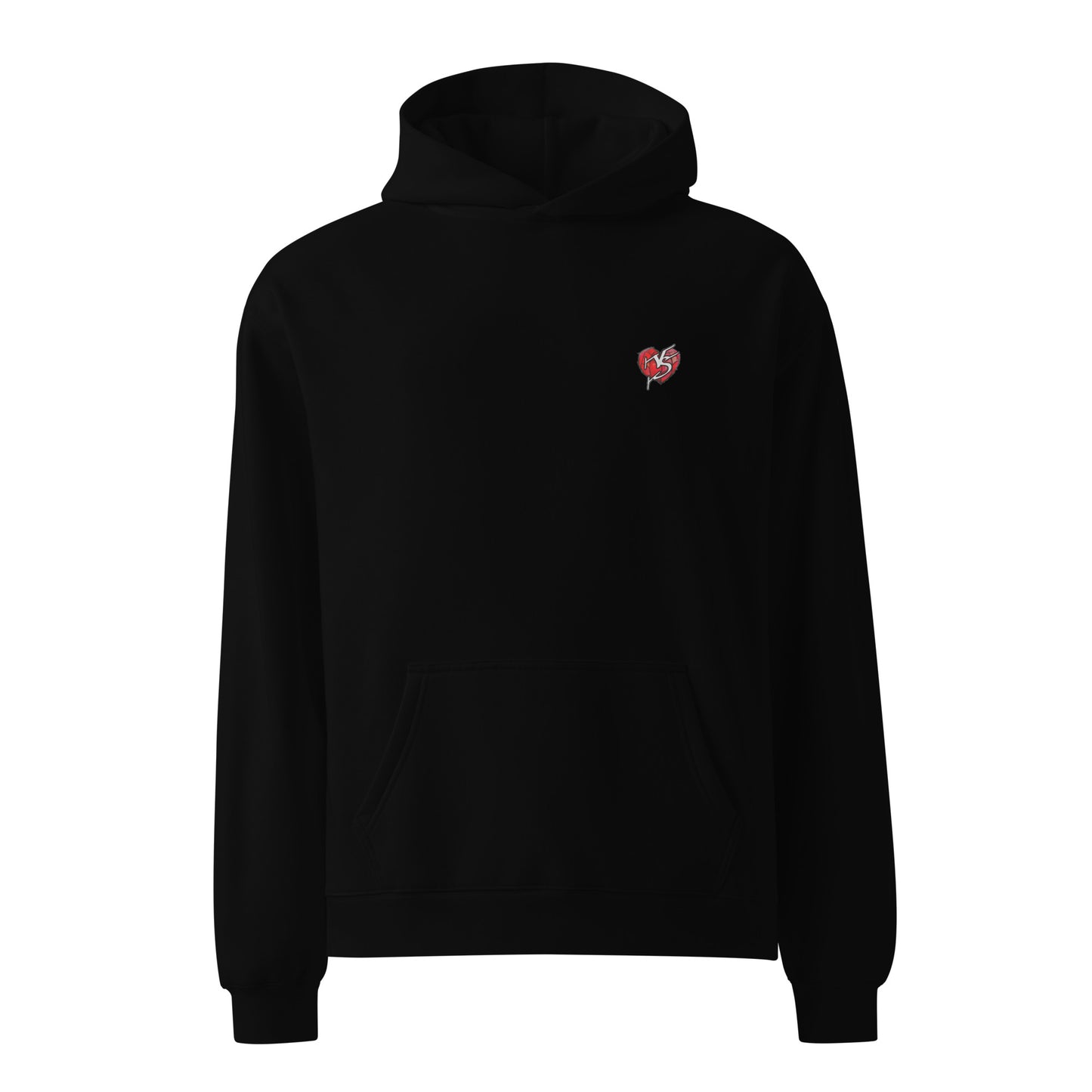Product mockupOversized Biro Shark Unisex Hoodie Black Front