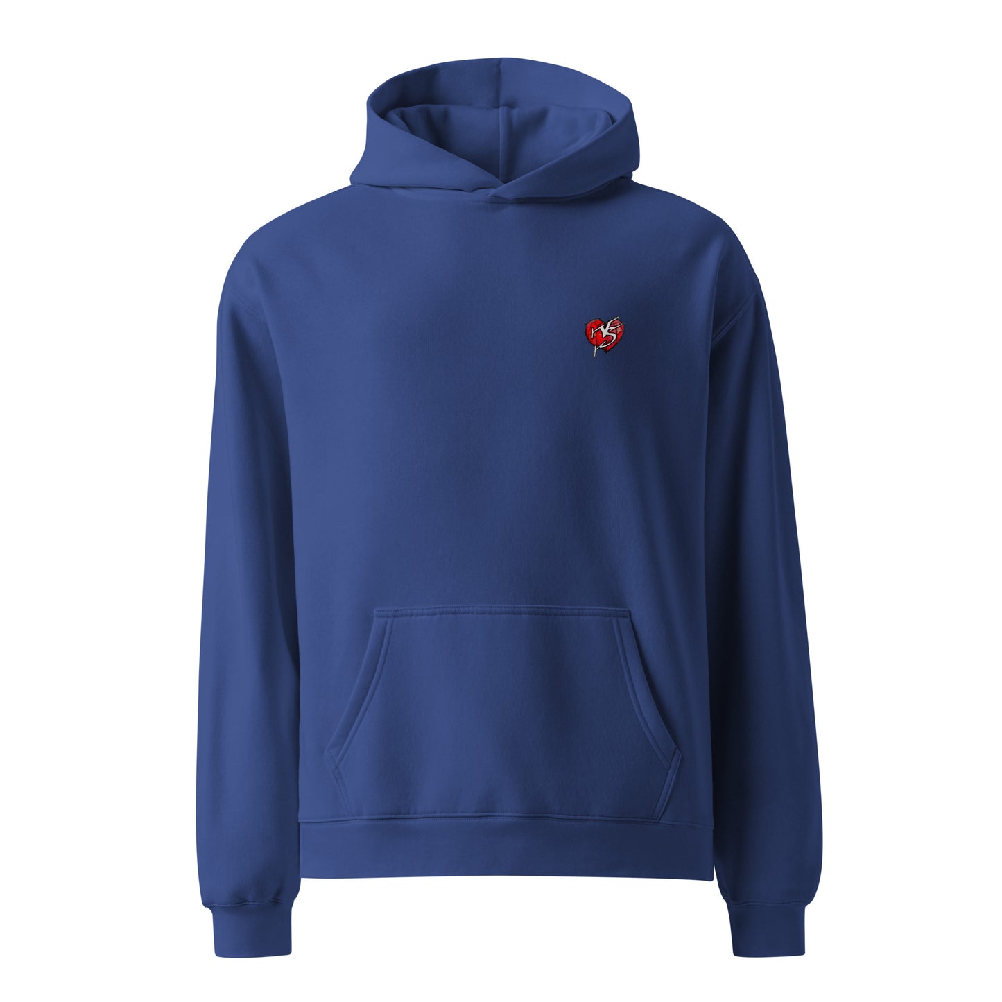 Oversized Biro Shark Unisex Hoodie Blue Front