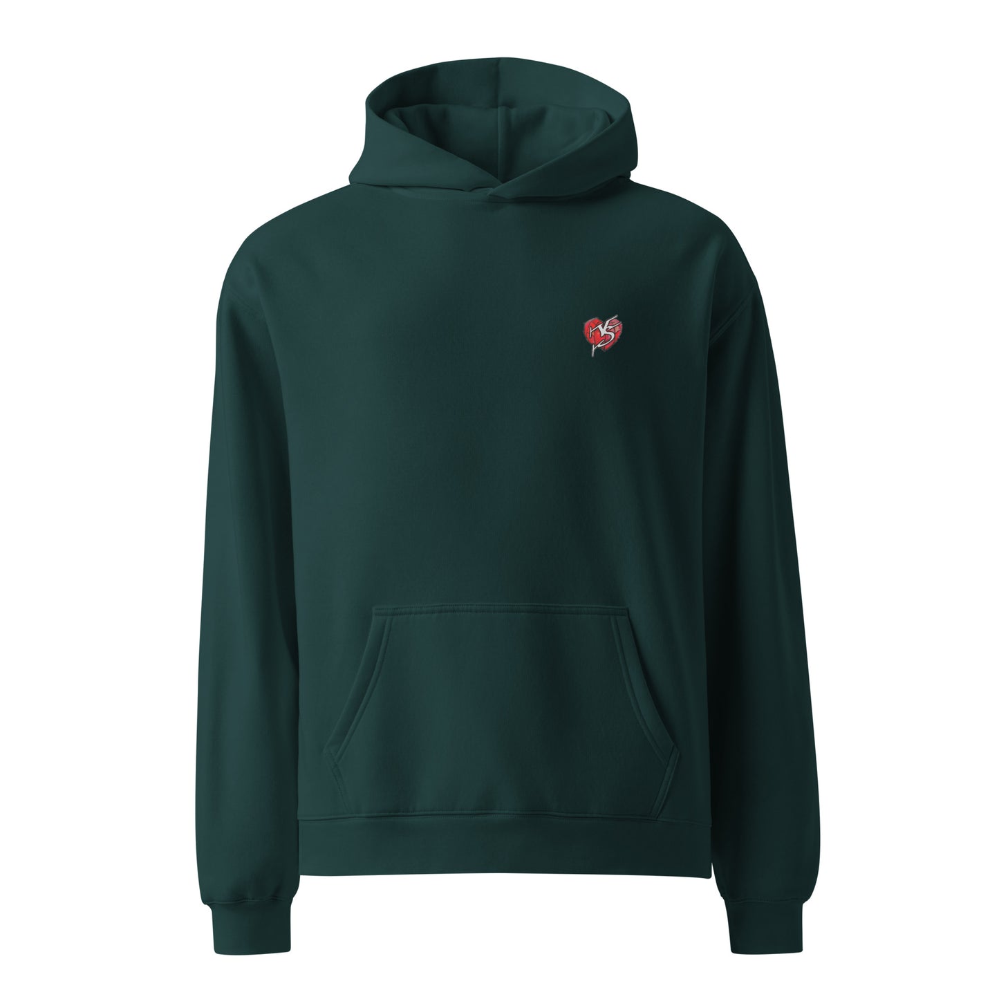 Oversized Biro Shark Unisex Hoodie Green Front