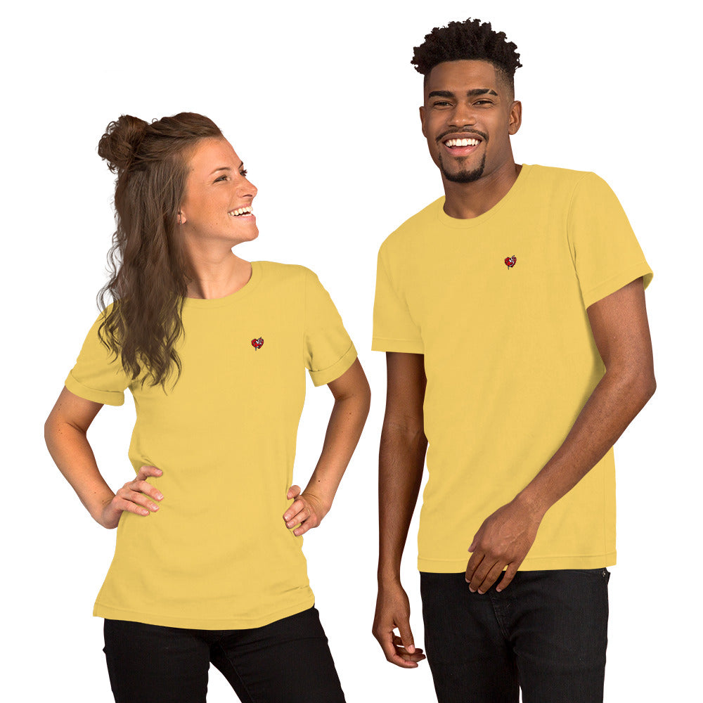 Heart Logo Unisex T-shirt Yellow