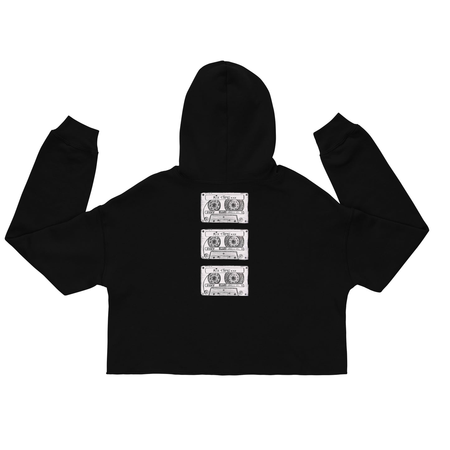 Mixtape Unisex Crop Hoodie Black Back