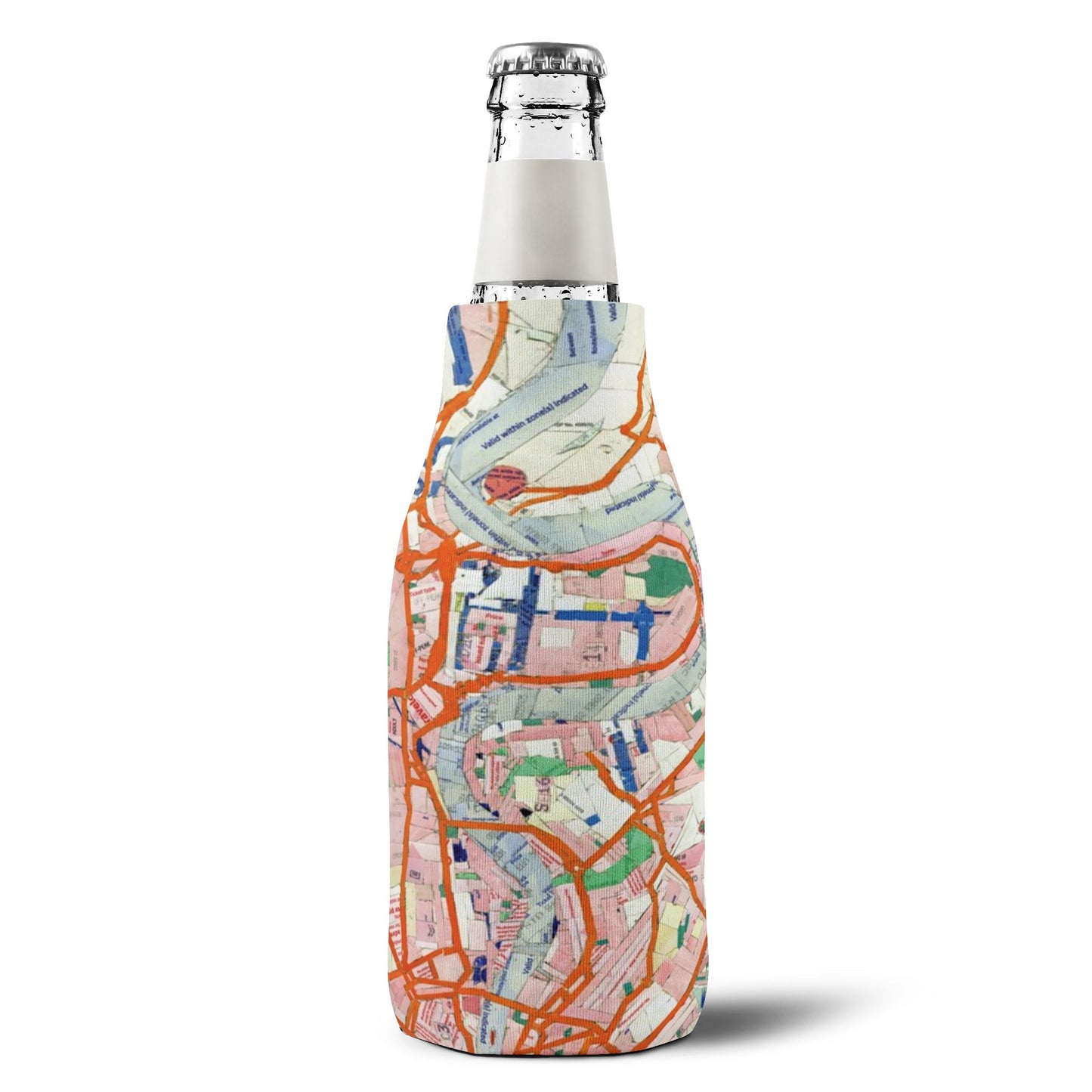 London Travel Card Map Bottle Cooler Sleeve