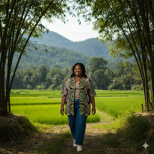 Bamboo Cat Button Shirt