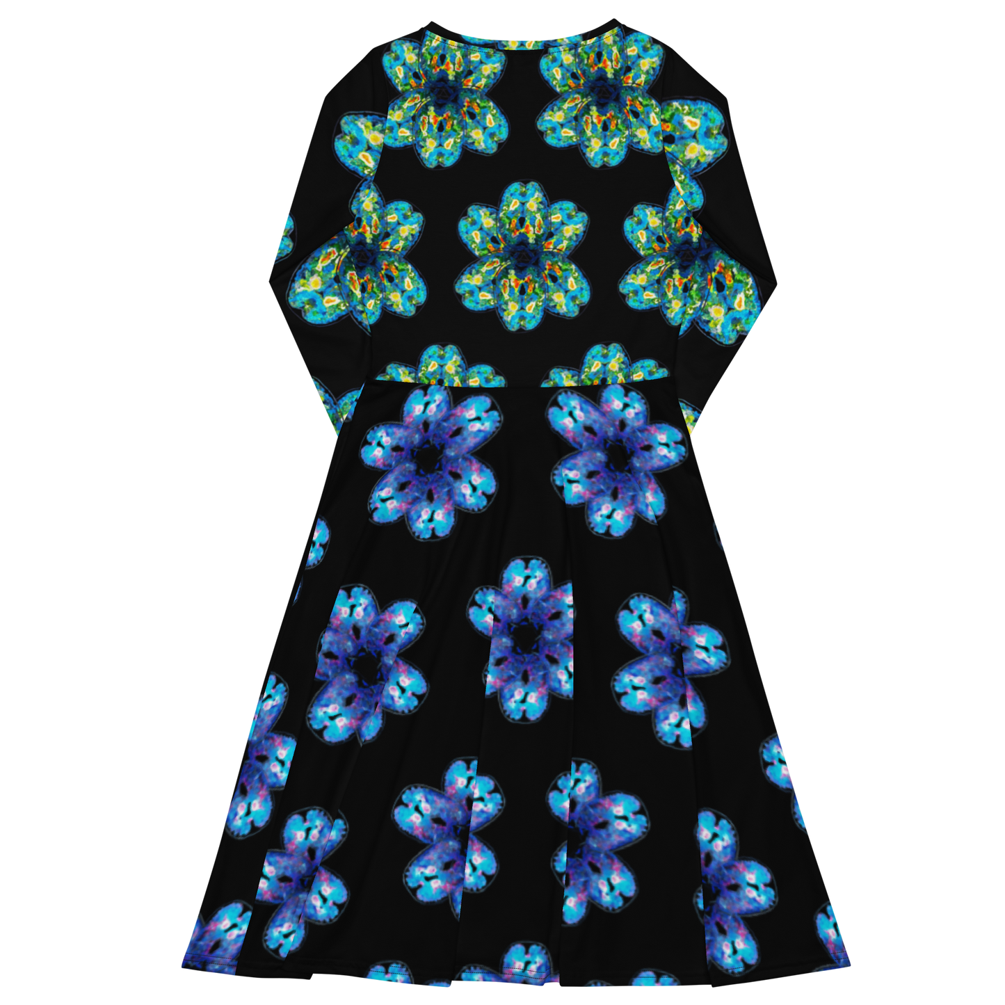 Pick Yourself Up All-over Print Long Sleeve Midi Dress