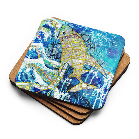 Euston Shark Cork-Back Coaster