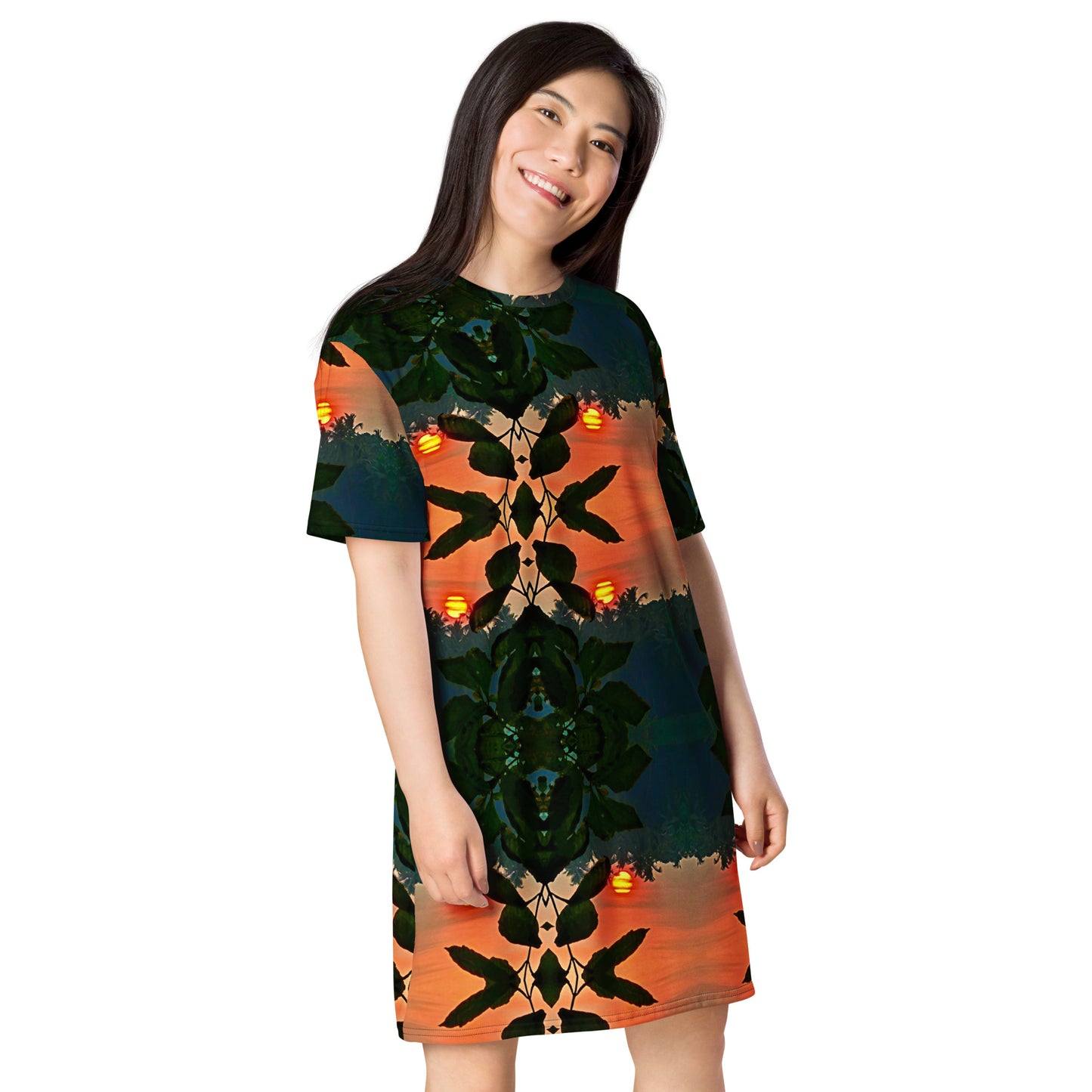 Jungle Sunset T-shirt Dress