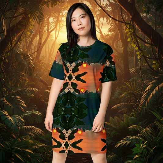 Jungle Sunset T-shirt Dress