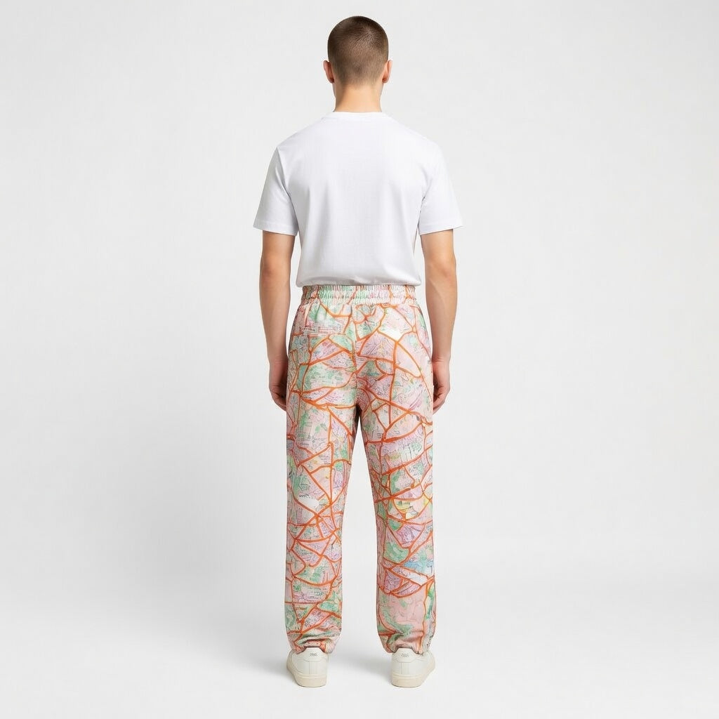 The London Travel Card Map Mens Wide-Leg Joggers