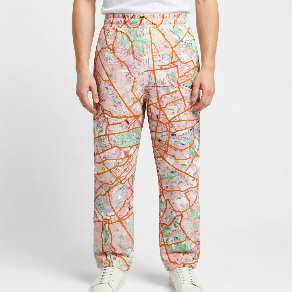 The London Travel Card Map Mens Wide-Leg Joggers