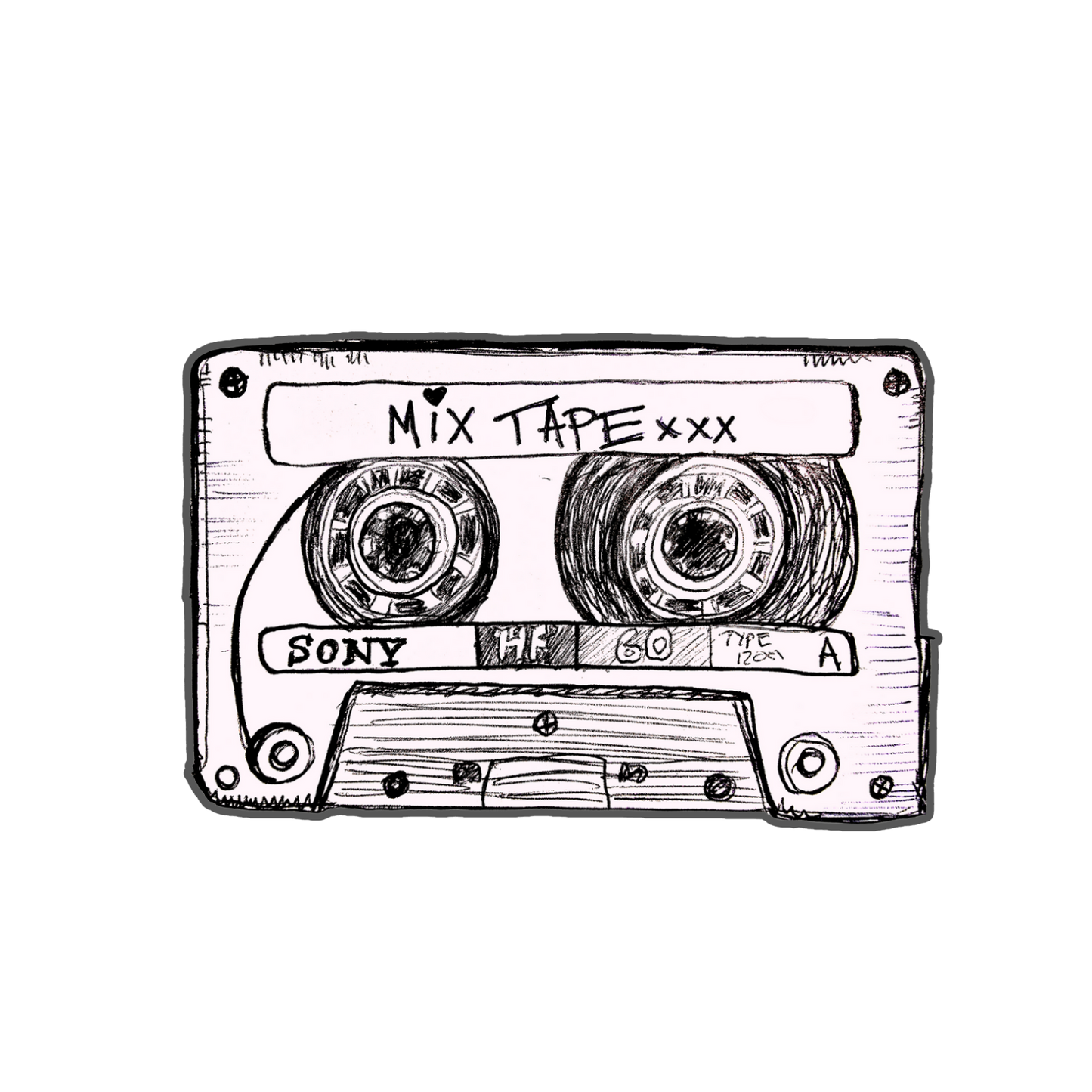 Mix Tape Womens All-Over Print Hoodie