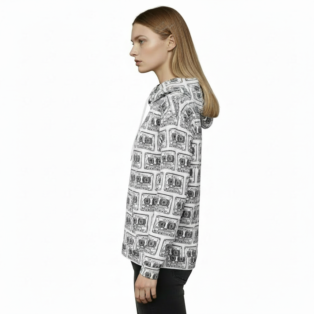 Mix Tape Womens All-Over Print Hoodie