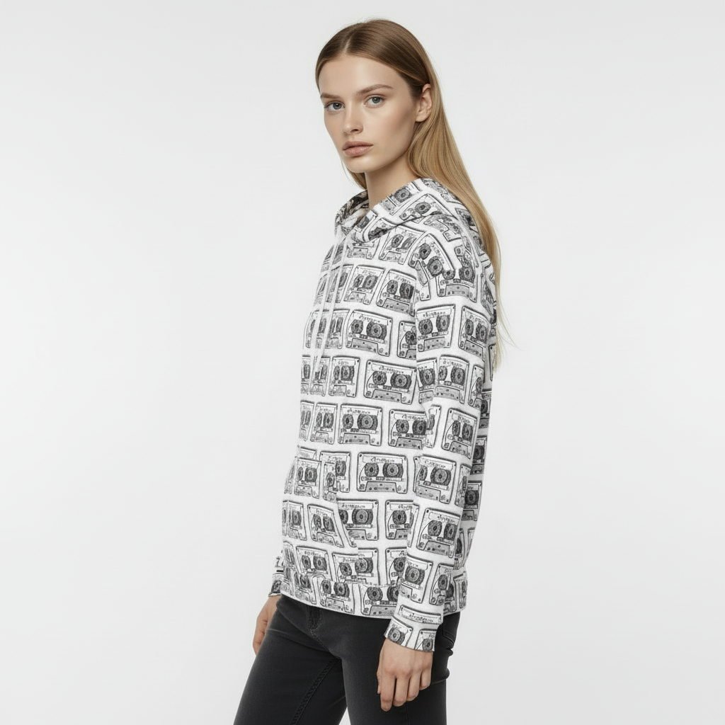 Mix Tape Womens All-Over Print Hoodie