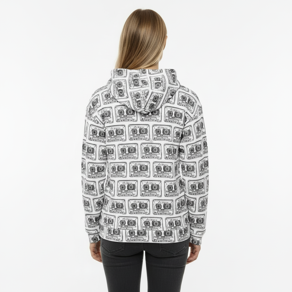 Mix Tape Womens All-Over Print Hoodie