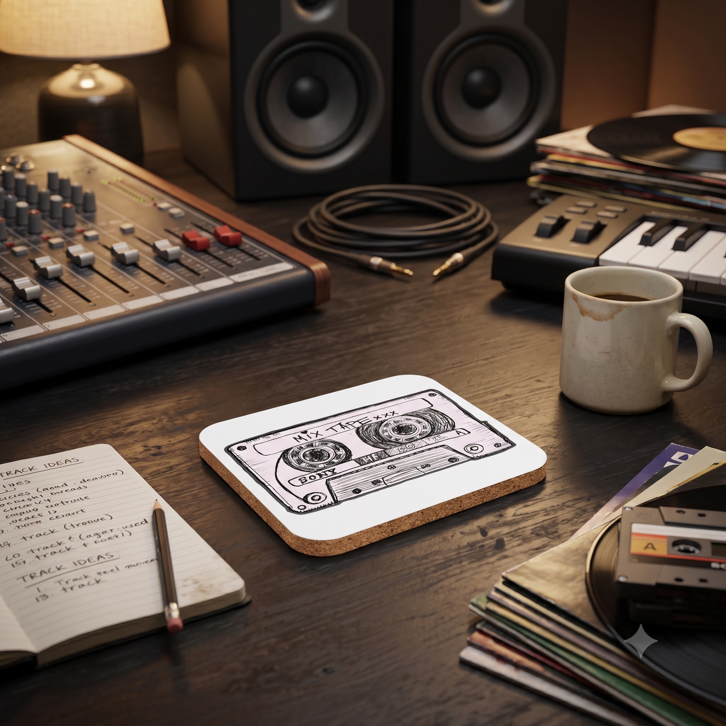 Mix Tape Cork-back Coaster
