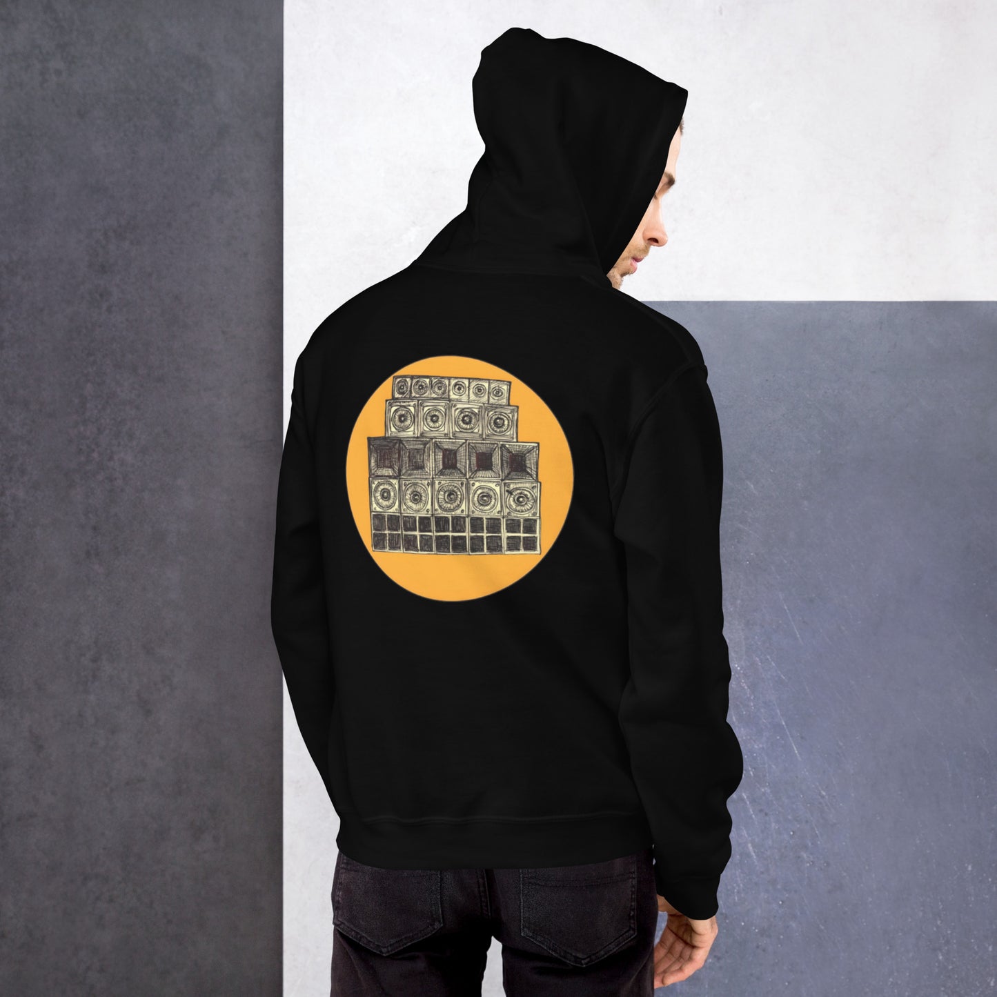 Speaker Stack Hoody Mens Black  Back