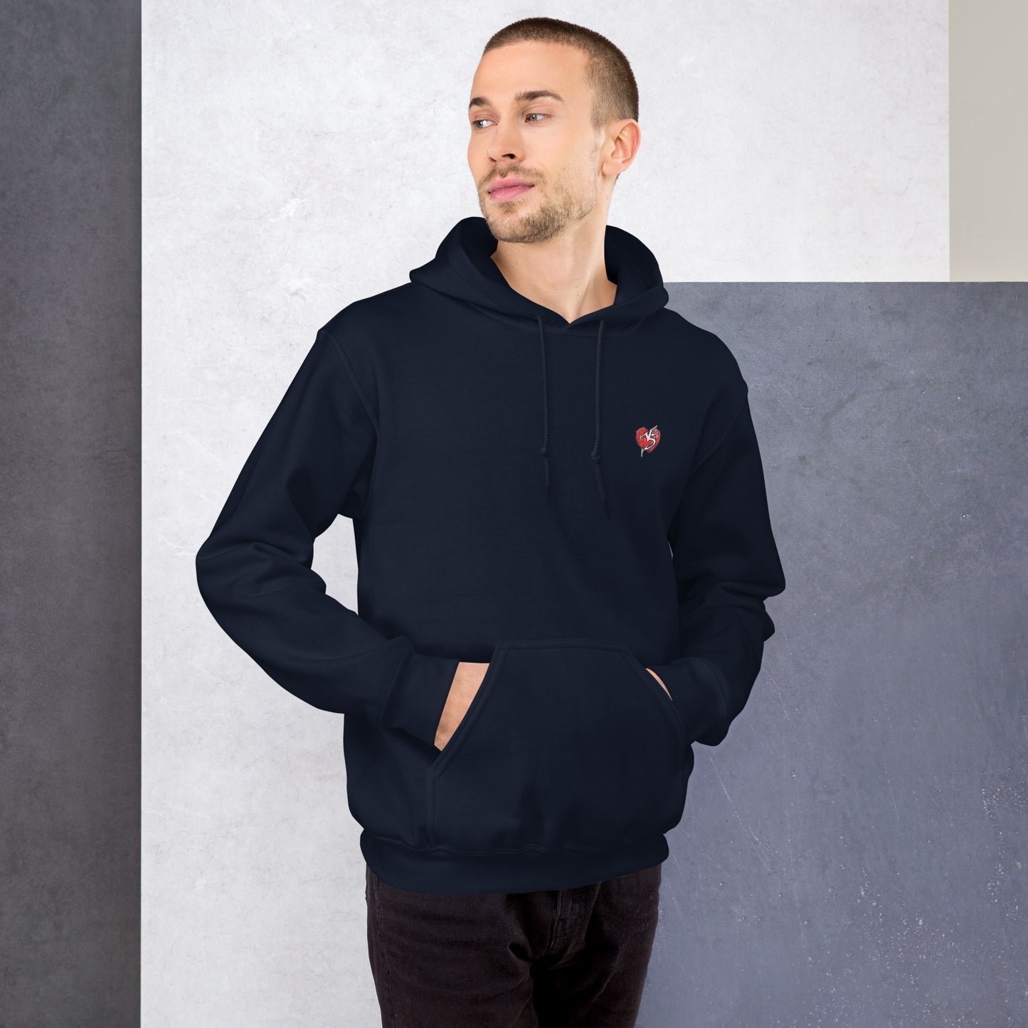 Speaker Stack Hoody Mens Navy  Front
