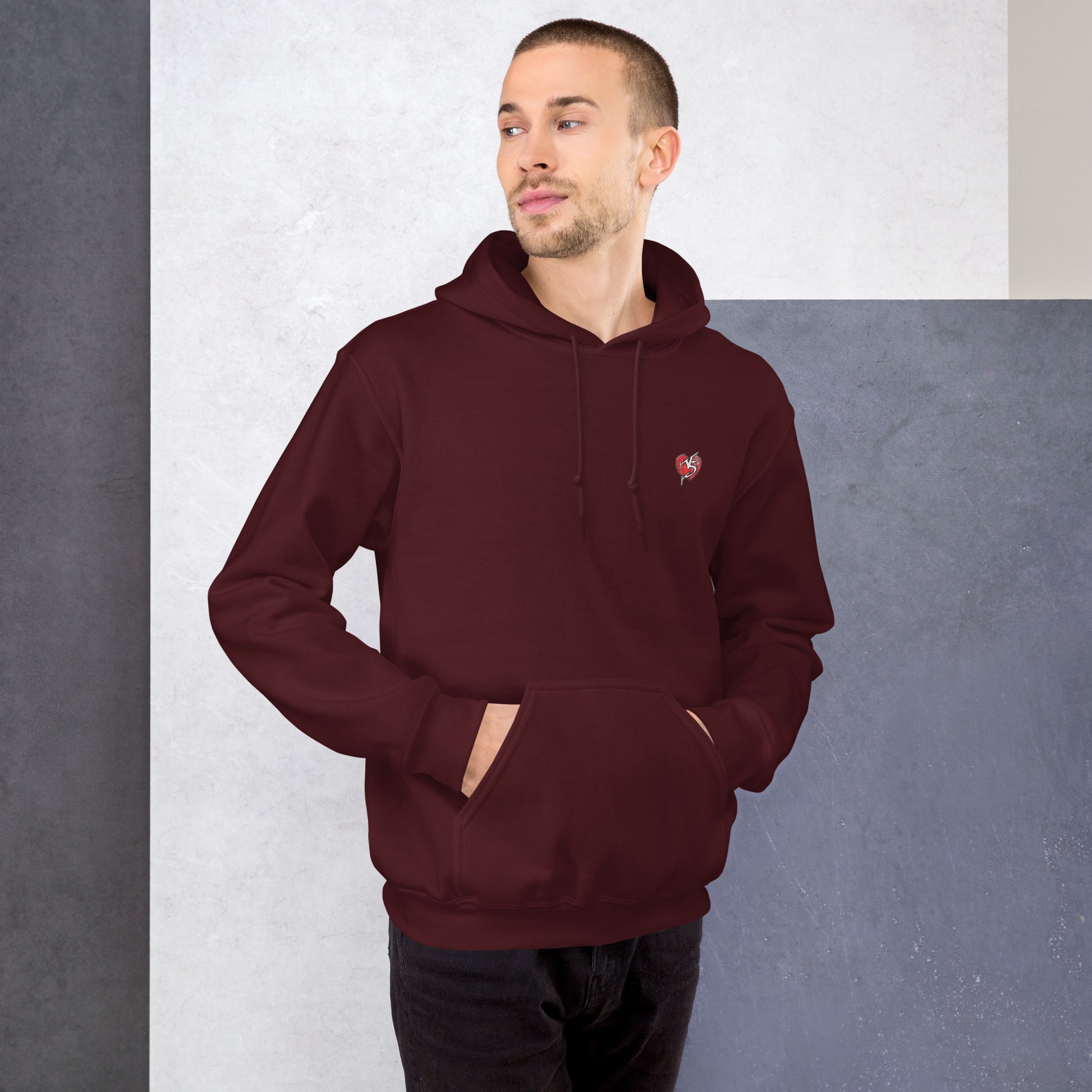 Speaker Stack Hoody Mens Maroon Front