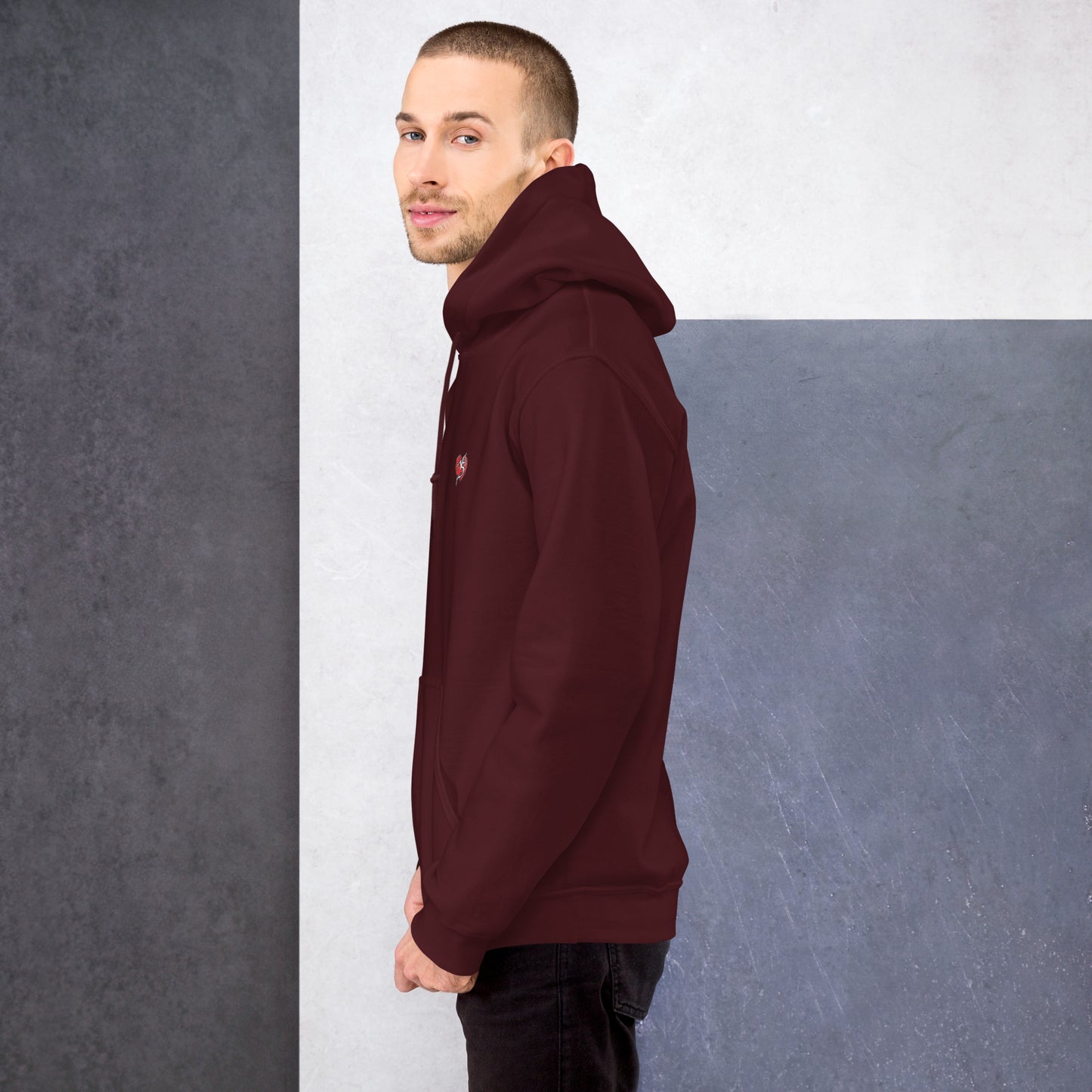 Speaker Stack Hoody Mens Maroon Left Side