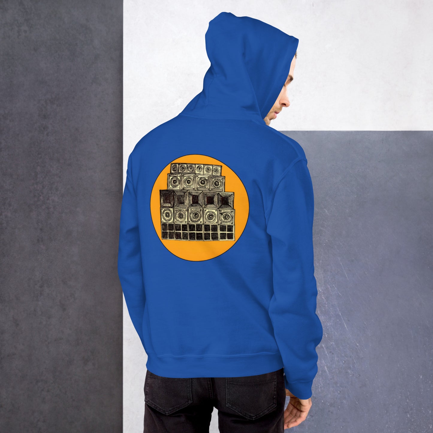 Speaker Stack Hoody Mens Royal Blue  Back