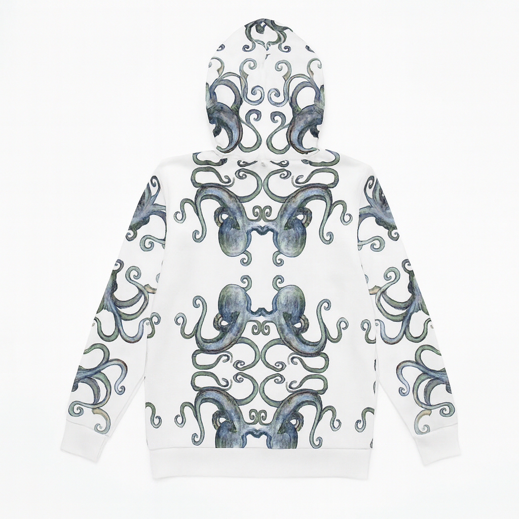 Squids In Allover Print Hood