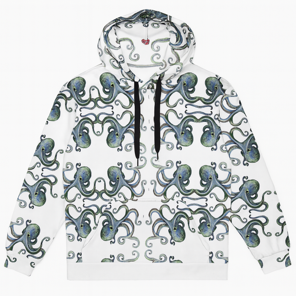 Squids In Allover Print Hood