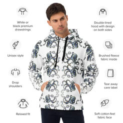 Squids In Allover Print Hood