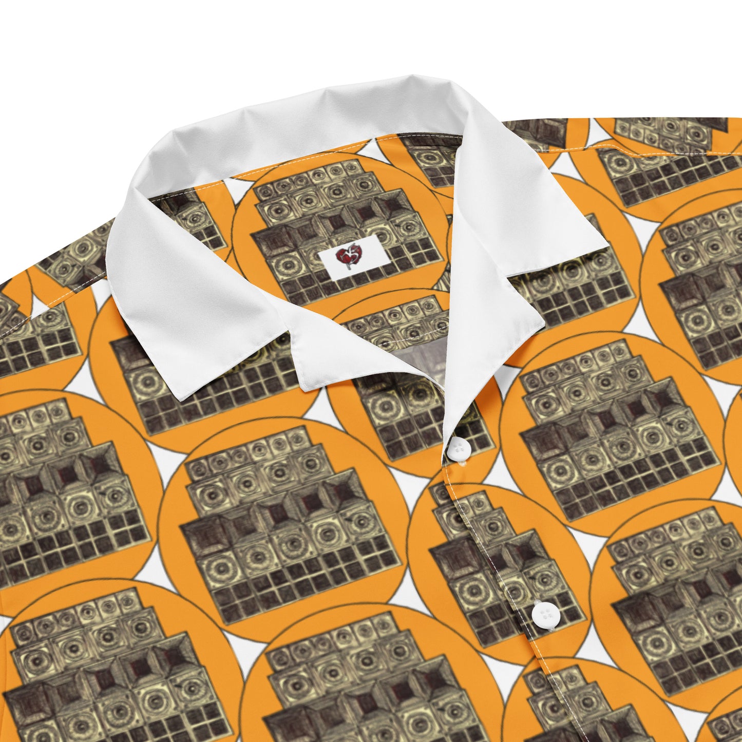 Speaker Stack Yellow Button Shirt