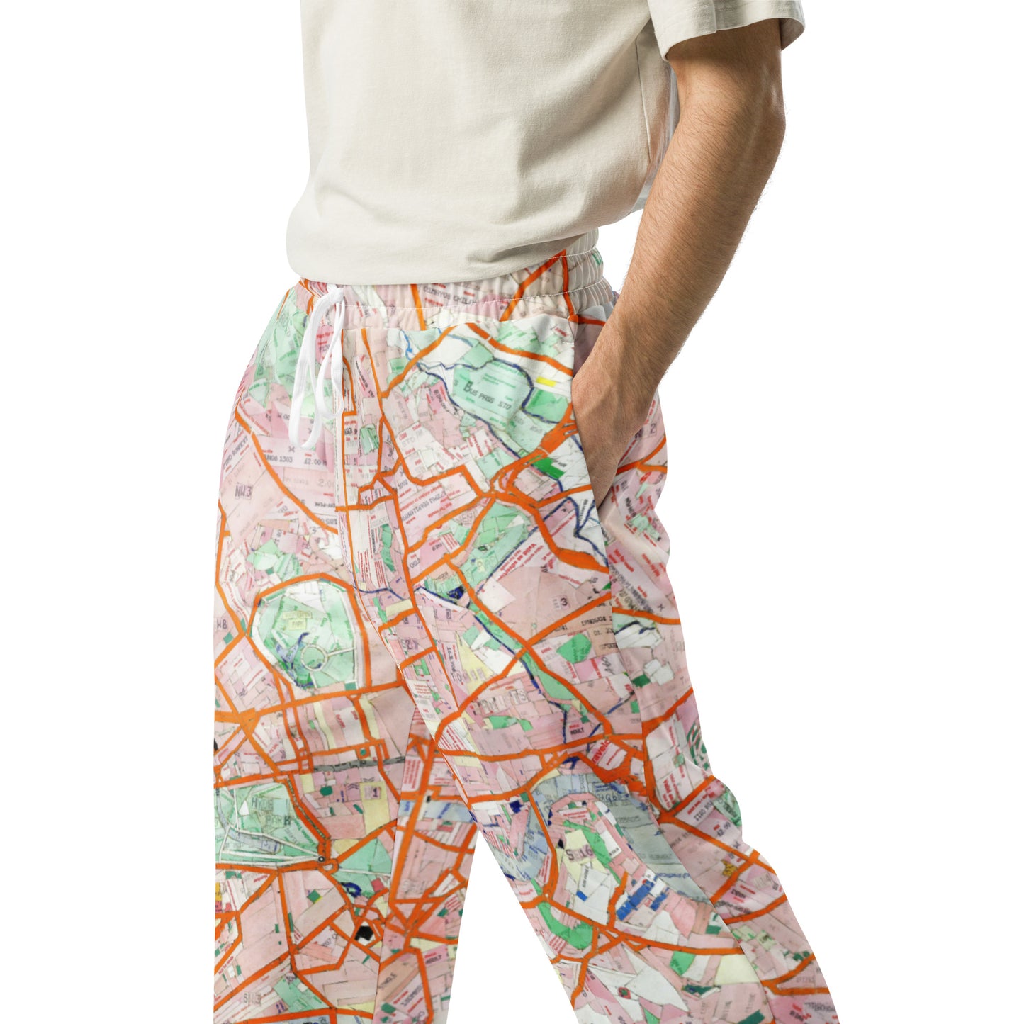 The London Travel Card Map Womens Wide-Leg Joggers