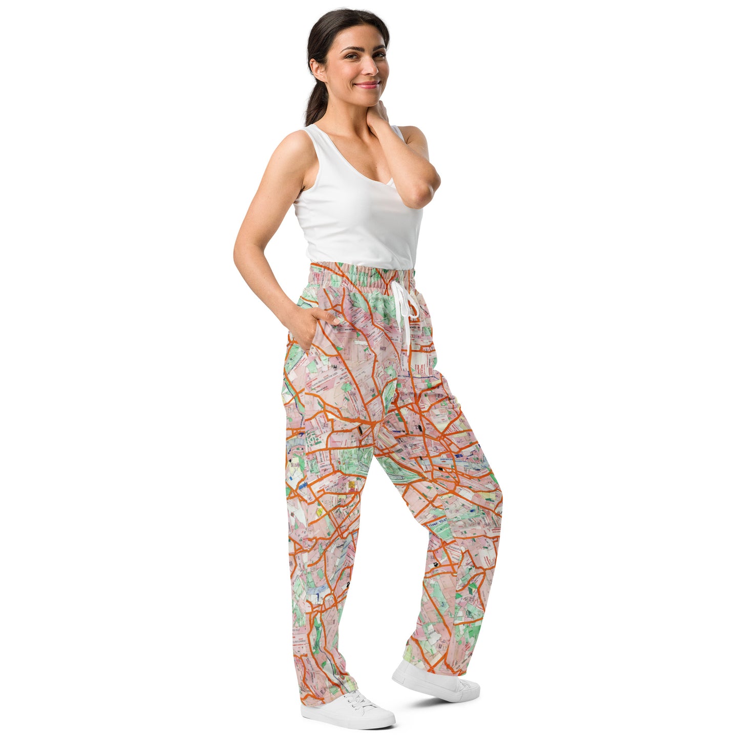 The London Travel Card Map Womens Wide-Leg Joggers
