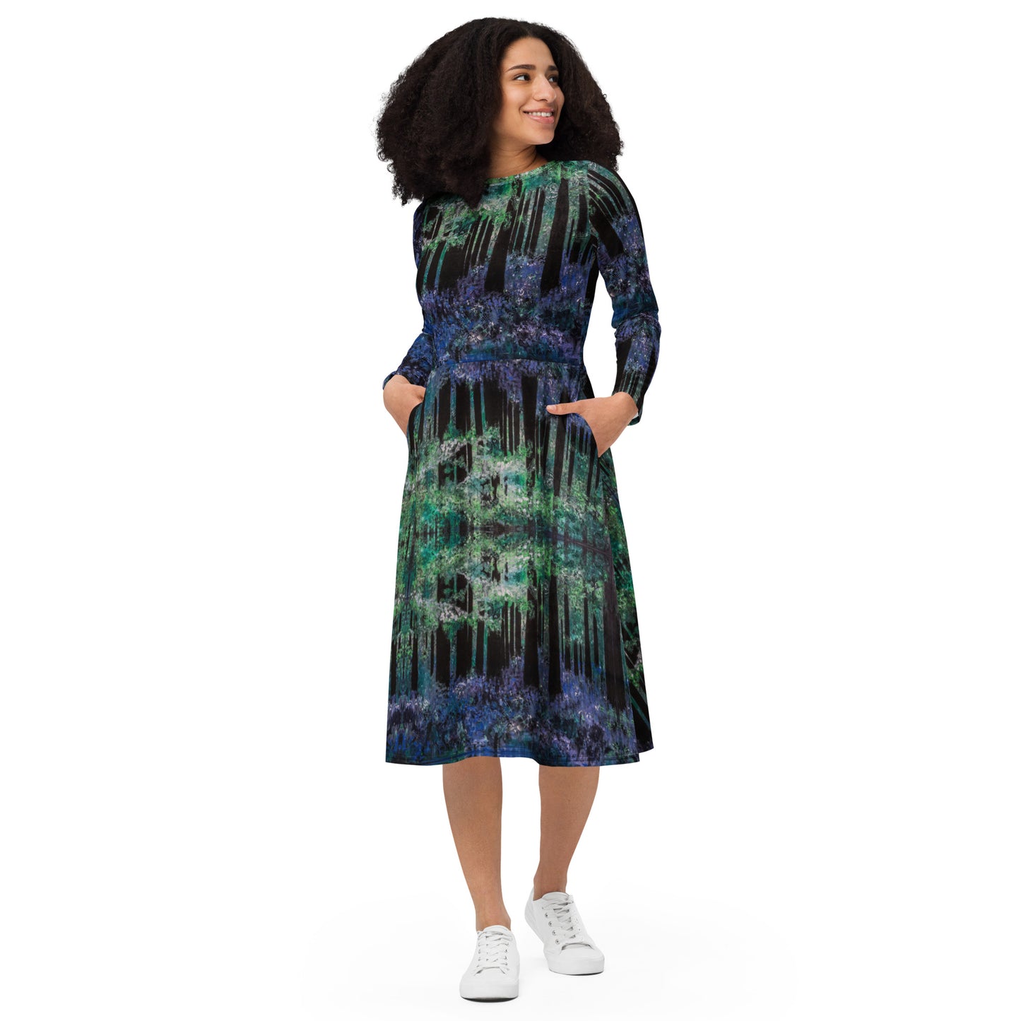 Bluebell Woods Long Sleeve Midi Dress