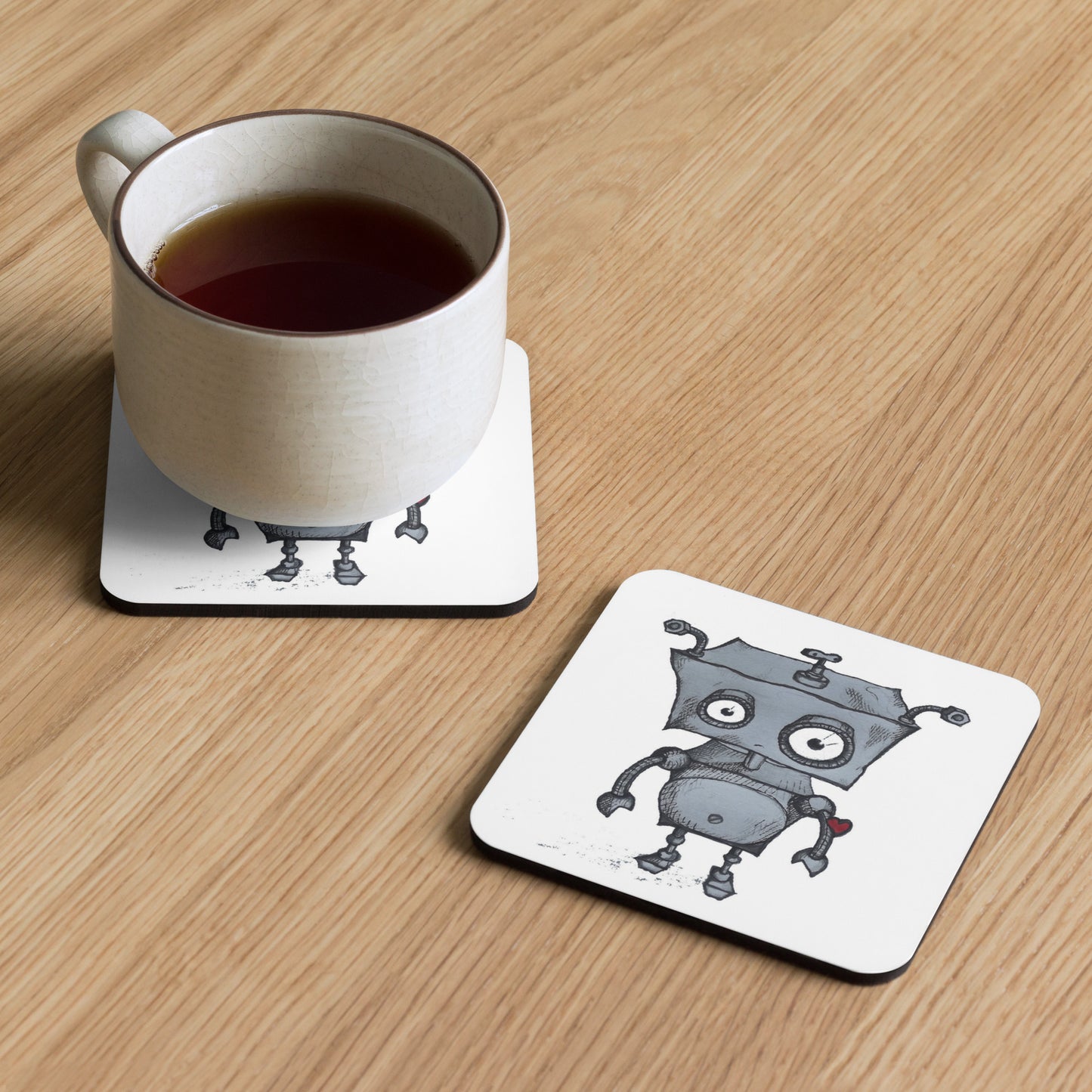 Little Robot Cork-back Coaster