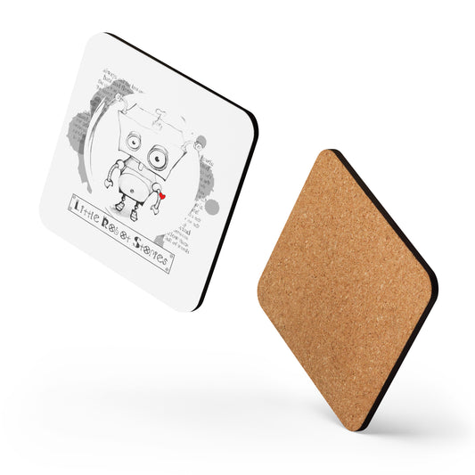 Little Robot Stories Book Cover Cork-back Coaster